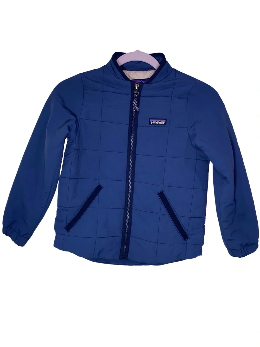 Patagonia Youth Quilted Bomber Shacket Coat 68015 FA18 Blue